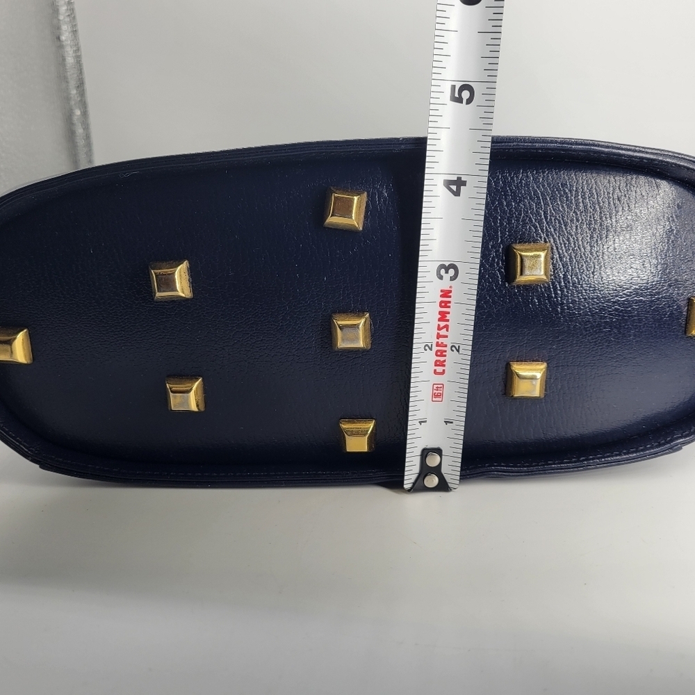 VTG RARE Salvatore Ferragamo Dark Blue Shoulder Bag E 213661 Made in Italy Snap - Picture 11 of 12